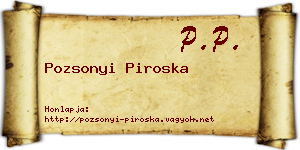 Pozsonyi Piroska névjegykártya